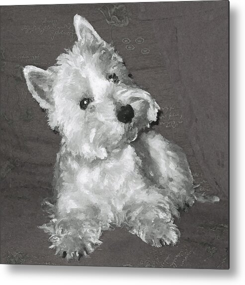 Westie Metal Print featuring the digital art West Highland White Terrier by Charmaine Zoe