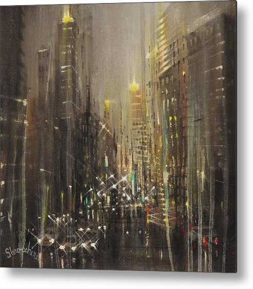 Milwaukee Metal Print featuring the painting Wet Day by Tom Shropshire