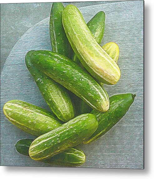 Still Life Metal Print featuring the photograph When Life Brings You Cucumbers by Michele Meehl