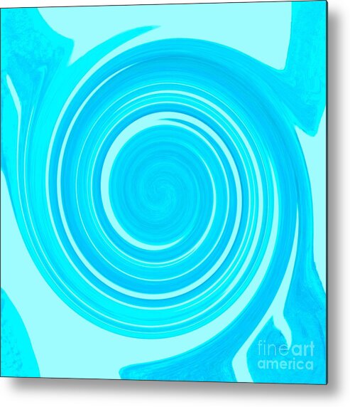 Air Metal Print featuring the digital art White Waves Swirling - Air Element by Helena Tiainen
