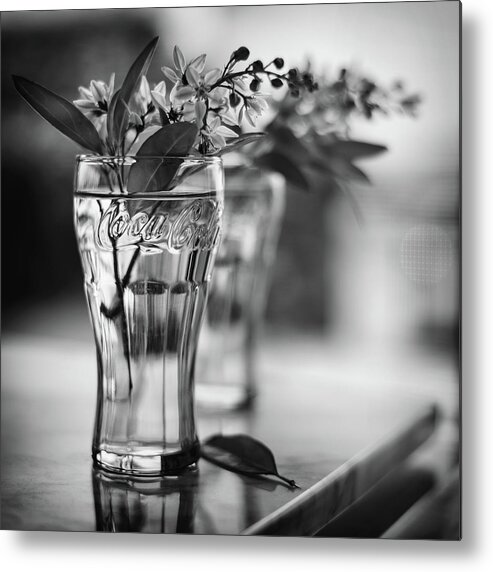 Wildflowers Metal Print featuring the photograph Wildflowers Black And Whiite by Laura Fasulo
