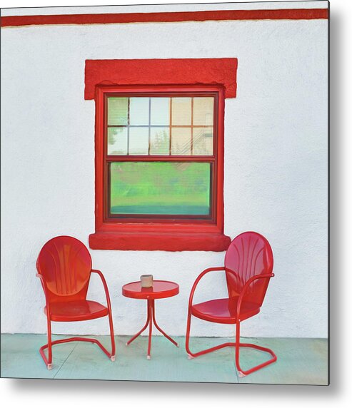 Window Metal Print featuring the photograph Window - Chairs - Table by Nikolyn McDonald