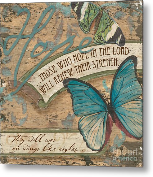 Butterfly Metal Print featuring the painting Wings of Hope by Debbie DeWitt