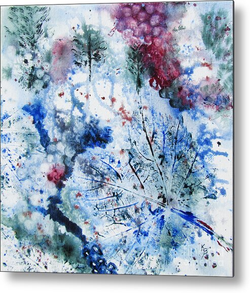 Winter Metal Print featuring the painting Winter Grapes II by Karen Fleschler