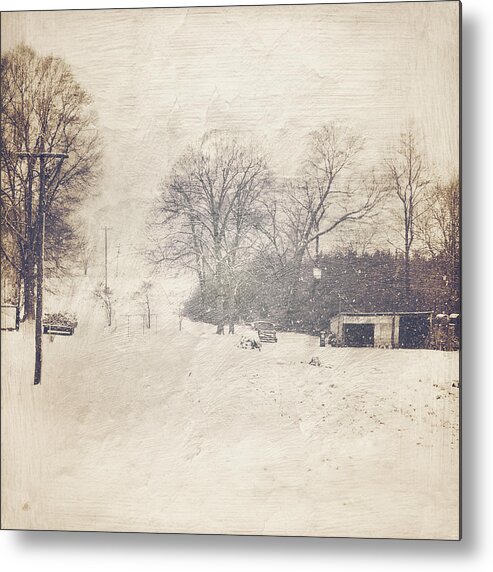 Photography Metal Print featuring the photograph Winter Snow Storm At The Farm by Melissa D Johnston