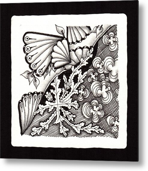 Zentangle Metal Print featuring the drawing Winter Spring Summer 'n Fall by Jan Steinle