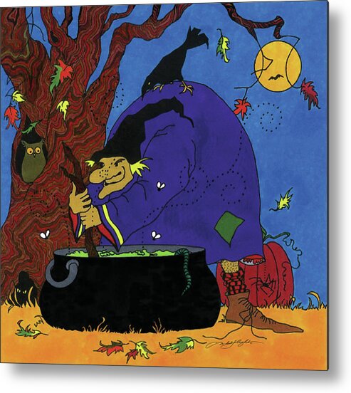 Witch Metal Print featuring the drawing Witch's Brew by Michele Sleight