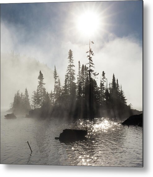 Autumn Metal Print featuring the photograph Wolf River, an early autumn morning by Jakub Sisak