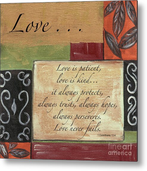 Love Metal Print featuring the painting Words To Live By Love by Debbie DeWitt