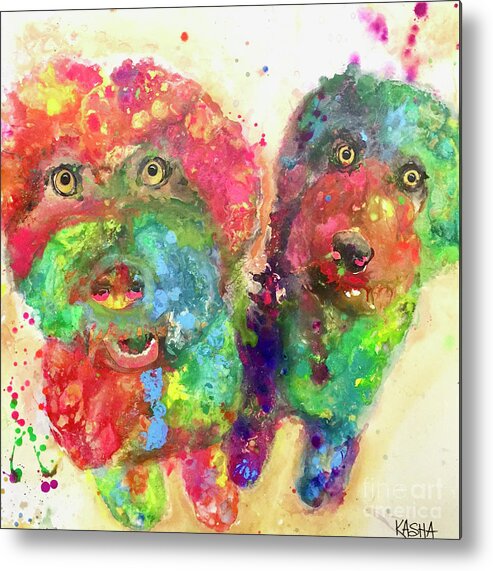 Doodles Metal Print featuring the painting X2 by Kasha Ritter