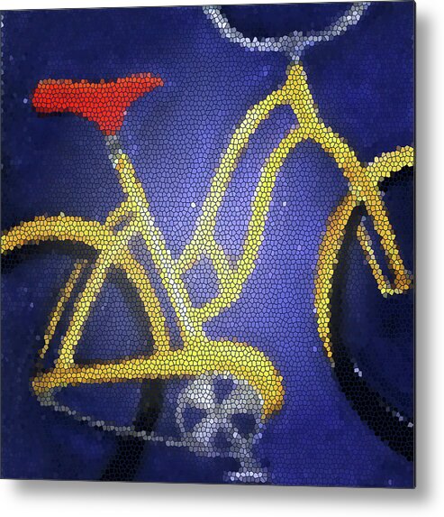 Bike Metal Print featuring the painting Yellow Bicycle by Katy Hawk
