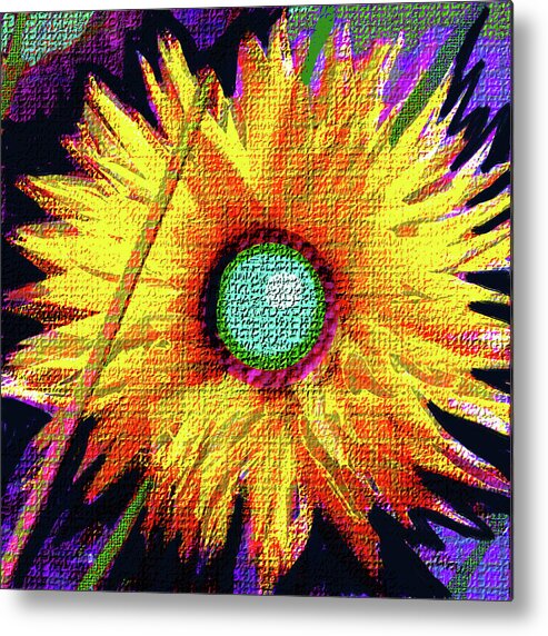 Autumn Metal Print featuring the digital art Yellow Dahlia by Rod Whyte