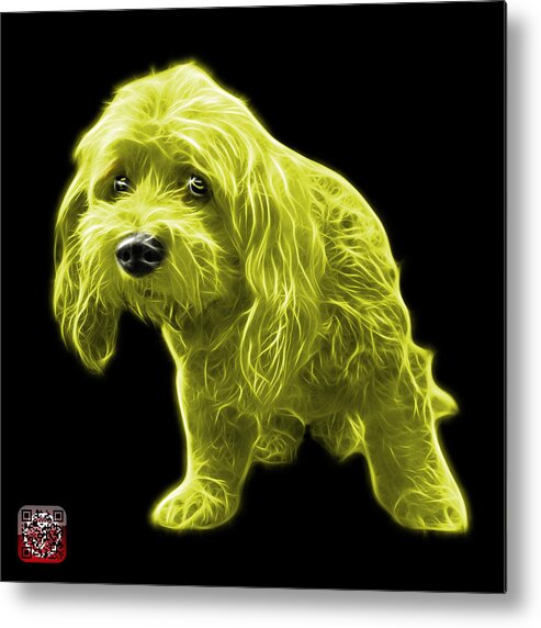Lhasa Apso Metal Print featuring the painting Yellow Lhasa Apso Pop Art - 5331 - bb by James Ahn