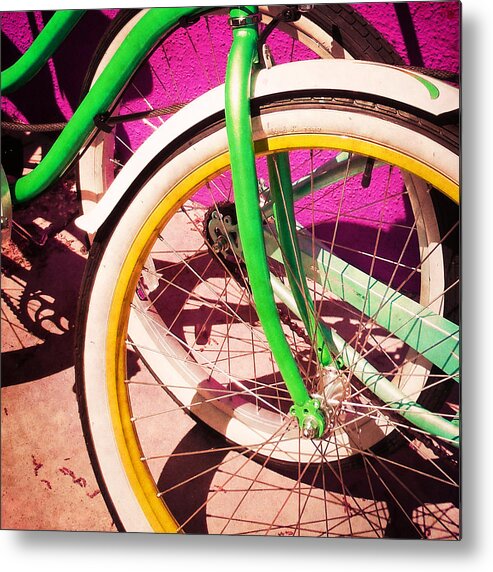 Bicycle Metal Print featuring the photograph Yellow Rim 1 by Valerie Reeves
