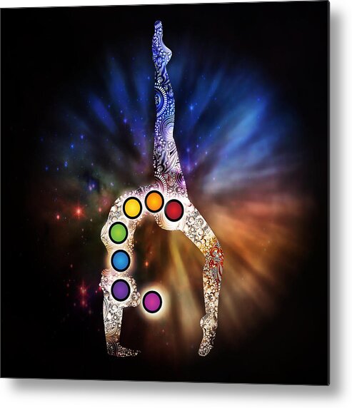 Ajneya Metal Print featuring the digital art Yoga Chakra Art by Serena King