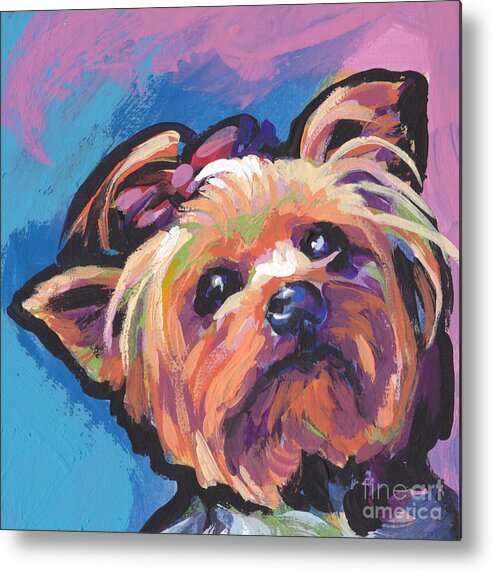 Yorkie Metal Print featuring the painting Yorkshire Puddin by Lea S