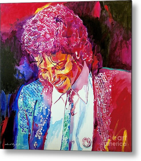 Michael Jackson Metal Print featuring the painting Young Michael Jackson by David Lloyd Glover