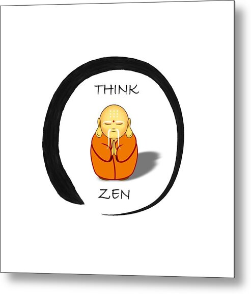 Zen Metal Print featuring the digital art Zen symbol with Buddha by John Wills