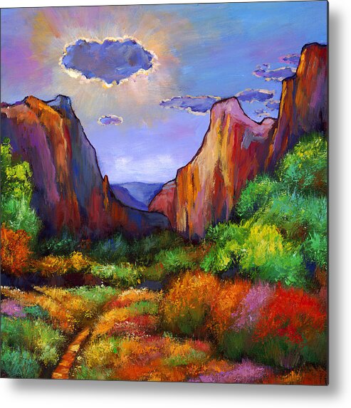 Southwest Landscapes Metal Print featuring the painting Zion Dreams by Johnathan Harris