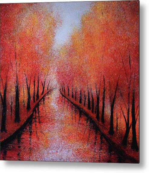 Autumn Reflections Metal Print featuring the painting Autumn Colours #1 by K McCoy
