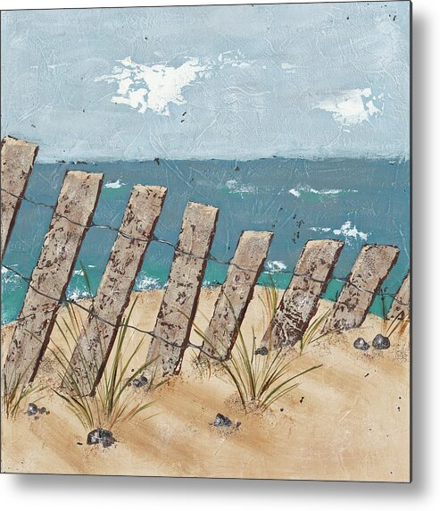 Coastal & Tropical Metal Print featuring the painting Beach Scene Triptych II #1 by Jade Reynolds