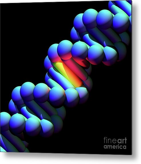 Artwork Metal Print featuring the photograph Dna Mutation #1 by Russell Kightley/science Photo Library