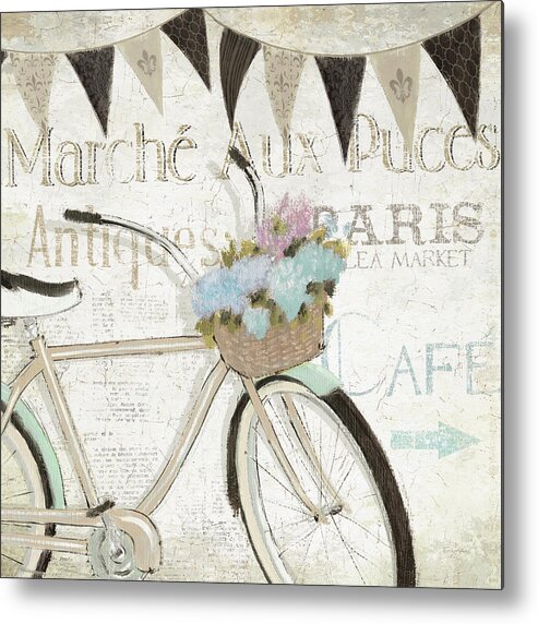 Advertisements Metal Print featuring the painting French Flea Market I #1 by Emily Adams