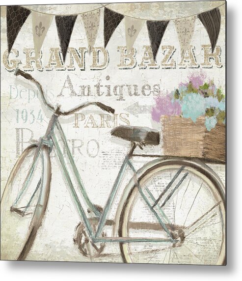 Advertisements Metal Print featuring the painting French Flea Market II #1 by Emily Adams