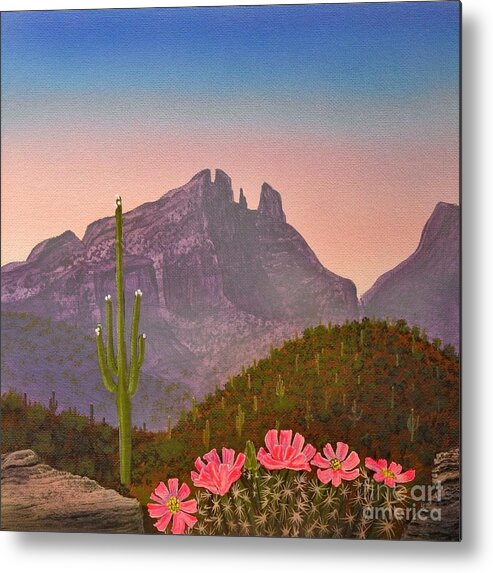 Finger Rock Metal Print featuring the painting Hog Heaven #1 by Jerry Bokowski