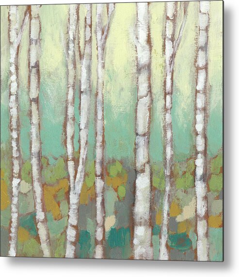 Landscapes & Seascapes Metal Print featuring the painting Kaleidoscope Birches I #1 by Jennifer Goldberger