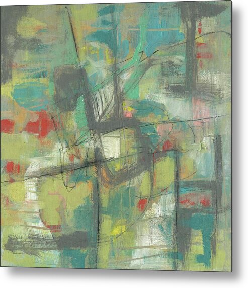 Abstract Metal Print featuring the painting Kinetic Pastel II #1 by Jennifer Goldberger