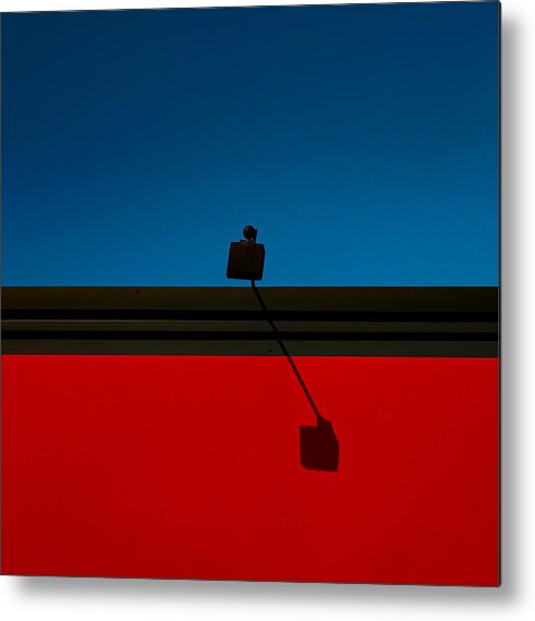 Architecture Metal Print featuring the photograph Lamp With Shadow #1 by Inge Schuster