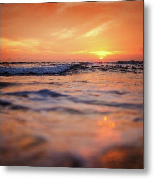 Water's Edge Metal Print featuring the photograph Ocean Sunset #1 by Piskunov