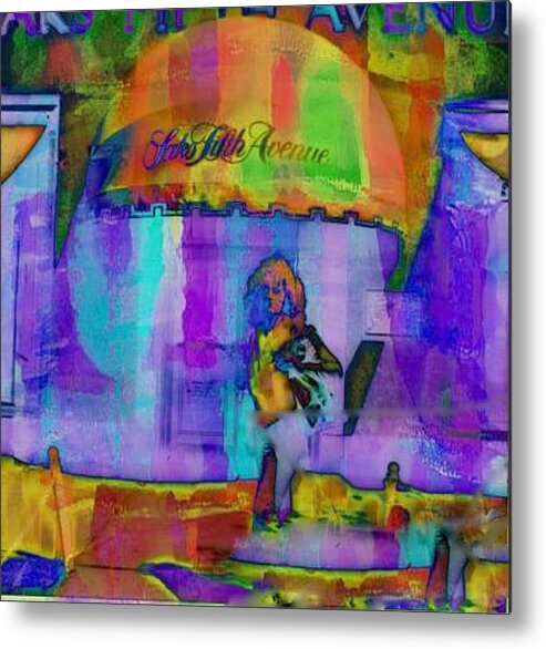 Store Front Of Saks Metal Print featuring the digital art Saks #1 by Steven Pipella