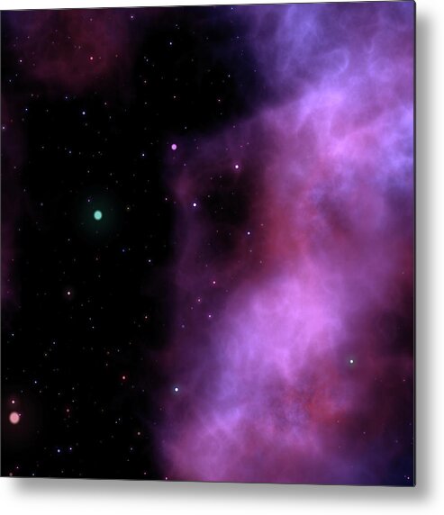 Black Color Metal Print featuring the photograph Space With Stars #1 by Dem10