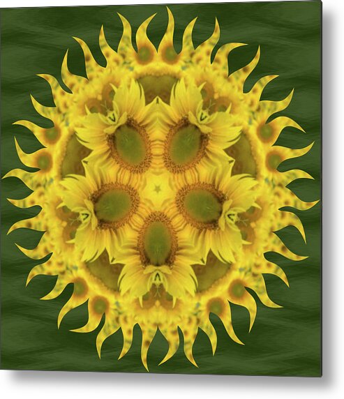 Kaleidoscope Metal Print featuring the photograph Sunflower #2 by Minnie Gallman