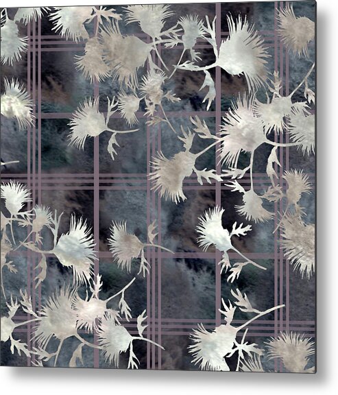 Thistle Metal Print featuring the digital art Thistle Plaid by Sand And Chi