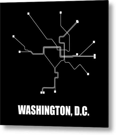 Washington Metal Print featuring the digital art Washington, D.C. Subway Map #1 by Naxart Studio