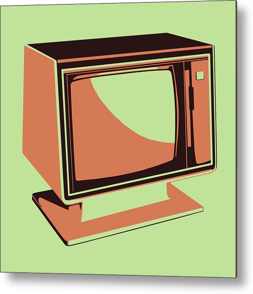 Audio Visual Metal Print featuring the drawing Television Set #10 by CSA Images
