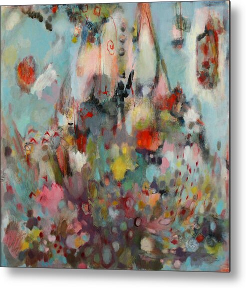 Castle Metal Print featuring the painting Castle in the Sky #2 by Janet Zoya