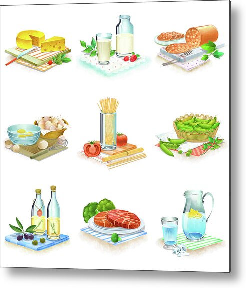 Milk Metal Print featuring the digital art Close-up Of Food Stuff #2 by Eastnine Inc.