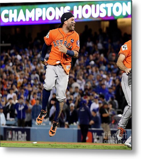 People Metal Print featuring the photograph World Series - Houston Astros V Los by Harry How