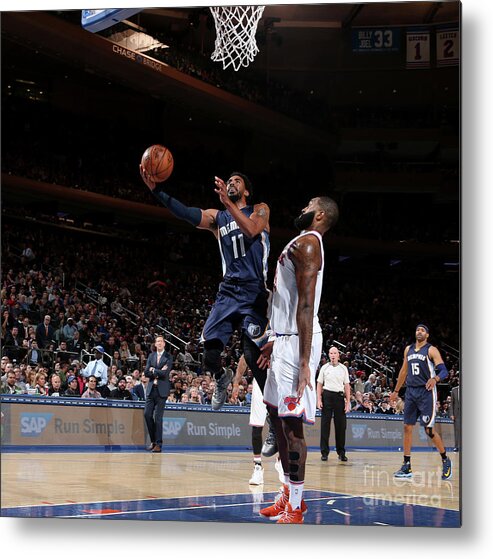 Mike Conley Metal Print featuring the photograph Memphis Grizzlies V New York Knicks #26 by Nathaniel S. Butler