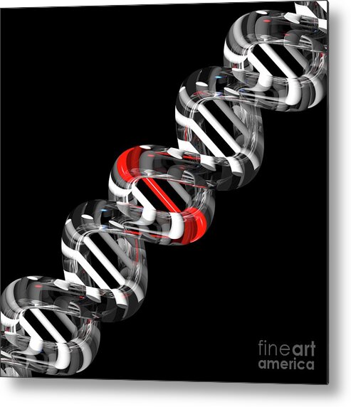 Artwork Metal Print featuring the photograph Dna Mutation #3 by Russell Kightley/science Photo Library