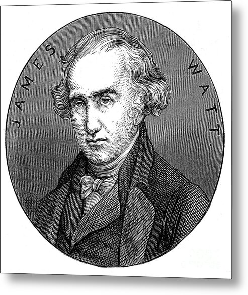Event Metal Print featuring the drawing James Watt, Scottish Engineer #3 by Print Collector