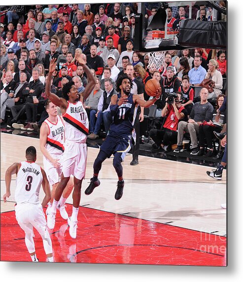 Mike Conley Metal Print featuring the photograph Memphis Grizzlies V Portland Trail by Sam Forencich