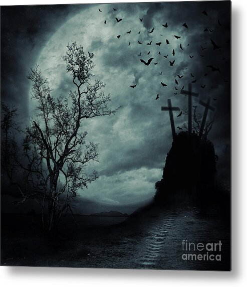 Gothic Style Metal Print featuring the photograph Old Cemetery #3 by Vladgans