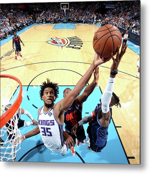 Nba Pro Basketball Metal Print featuring the photograph Sacramento Kings V Oklahoma City Thunder by Joe Murphy