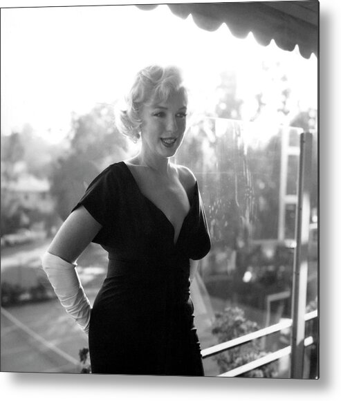 People Metal Print featuring the photograph Marilyn Monroe At The Beverly Hills #4 by Michael Ochs Archives