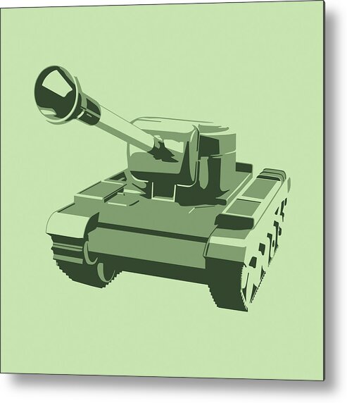 Armed Forces Metal Poster featuring the drawing Military Tank #5 by CSA Images